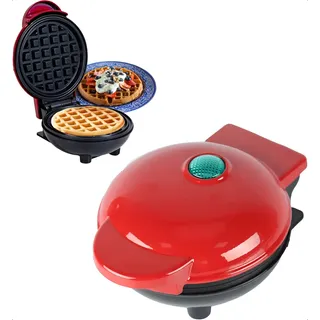 Mini Máquina De Waffles Roytec 350w Vermelha Com Placas Antiaderentes Vermelho 220v