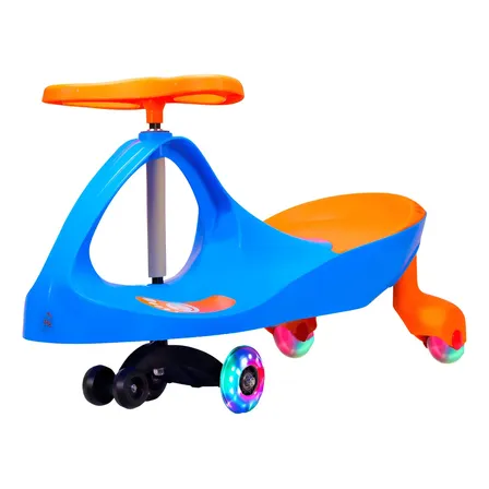 Castela Carrinho Rolimã Zig Zag Car Azul 360 Roda Led Cor Azul Com Laranja