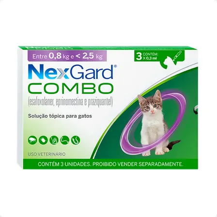 Nexgard combo gatos Pipeta Antipulgas Antiparasitários para gatos
