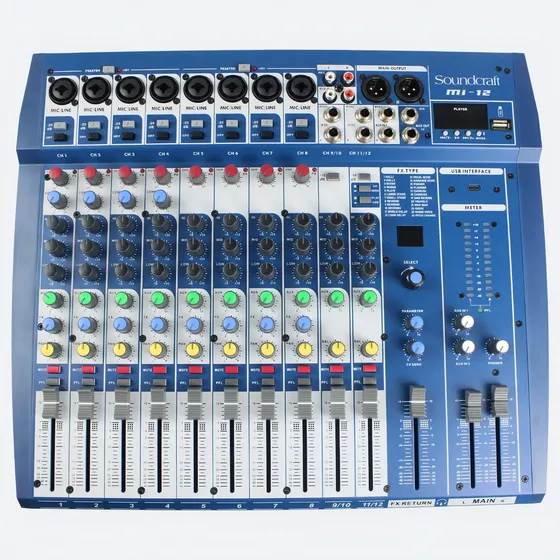 Mesa De Som Soundcraft Mi-12 Analógico Com 12 Canais