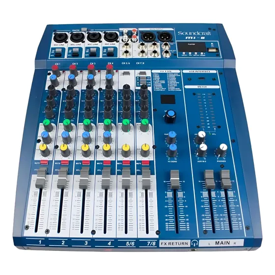 Mesa De Som Soundcraft Mi-8 Analógico Com 8 Canais