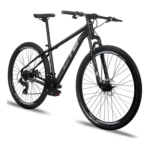 Bicicleta Aro 29 Gts Feel Fuzzi 24 Marchas Freios A Disco Cor Preto E Cinza Tamanho Do Quadro 21