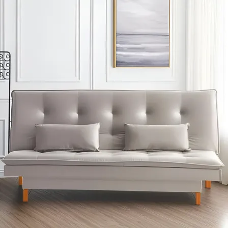 Sofa Cama Pequeno Luxo Pratico Quarto Sala Reclinavel Banco Cor Areia Desenho Do Tecido Captone