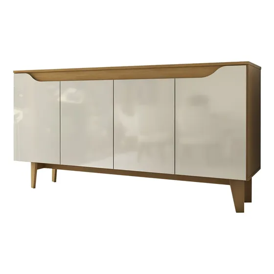 Aparador Buffet Royal 4 Portas Nature/off White - Panorama Cor Bege