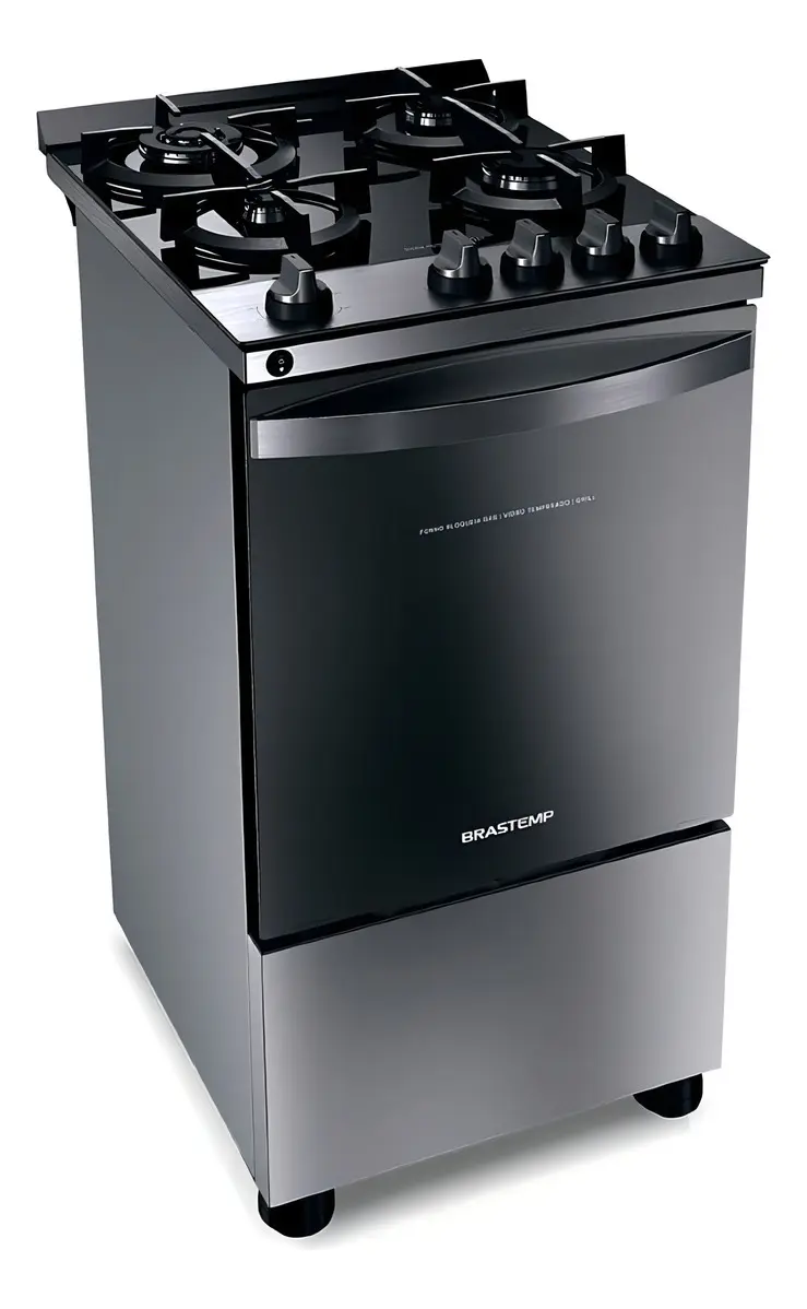 Fogão Brastemp BFO4VBR com porta com visor - inox
