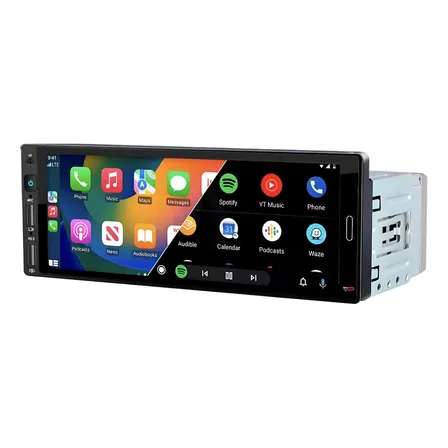 Multimidia Mp5 H-tech 1 Din Carplay Android Auto Sem Fio Cor Preto
