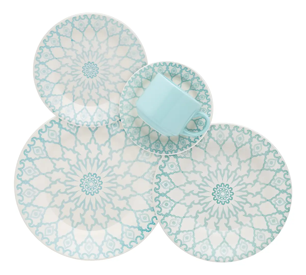 Aparelho De Jantar Oxford Cerâmica Mandala 30 Pç Cor Estampado