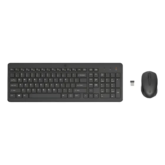 Combo de Teclado e Mouse sem Fio HP 330 - Wireless USB, com 1600 DPI, Silencioso, Layout BR Layout ABNT2, Preto(2V9E6AA#AC4)