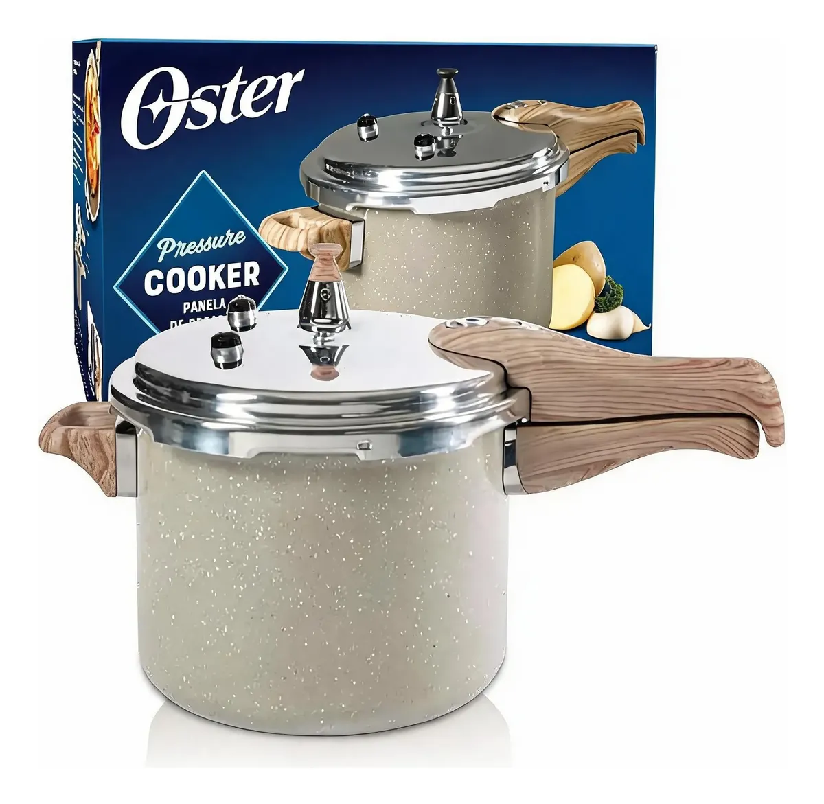 Panela De Pressão Oster 4,5l Indução Antiaderente Cerâmica Cream