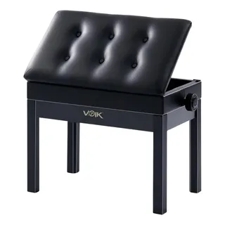 Banco Banqueta Piano Teclado Orgão Voik BP2200 Suporta 160kg Em Madeira Couro e Espuma Especial Regulagem de Altura Cor Preto Luxuosa
