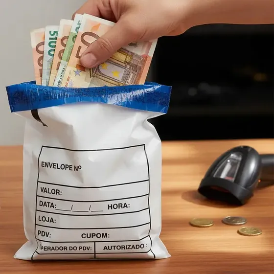 Envelope de Segurança Para Sangria De Caixa Com 1000 Unidades