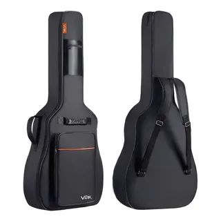 Capa Bag Para Violão Folk Classico Voik Bv4105p Acolchoada Alças Duplas De Costas Mãos E Frontal Com Bolsos Resistente A Água Cor Preto