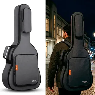 Capa Para Violão Folk classico VOIK – Bag Acolchoada Premium Reforçada, Alça Dupla, Bolso Grande