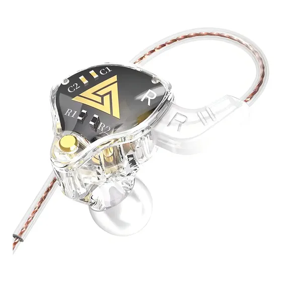 Fone de Ouvido In-Ear QKZ AKX para Música e Jogo com Microfone e Cancelamento de Ruído