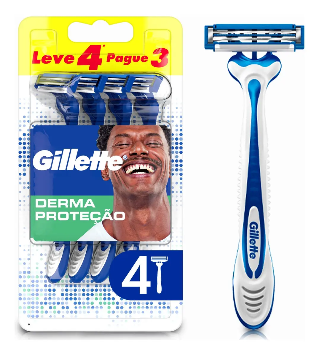 Aparelho de Barbear Descartável Gillette Derma Proteção 4 Unidades