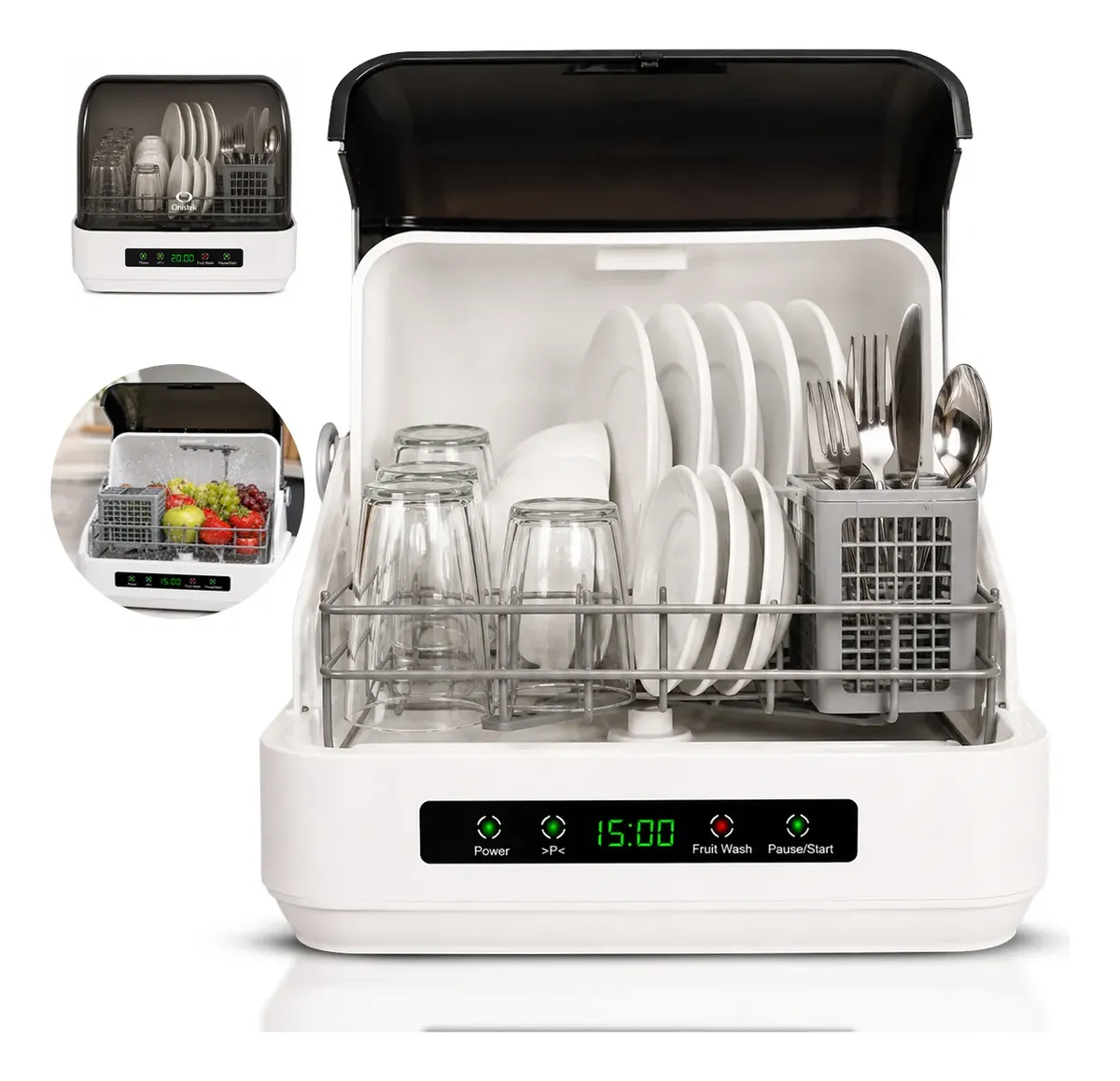 Lava Louças Portátil 4 Litros Secagem Rápida Ar Quente 360 Branco 220v