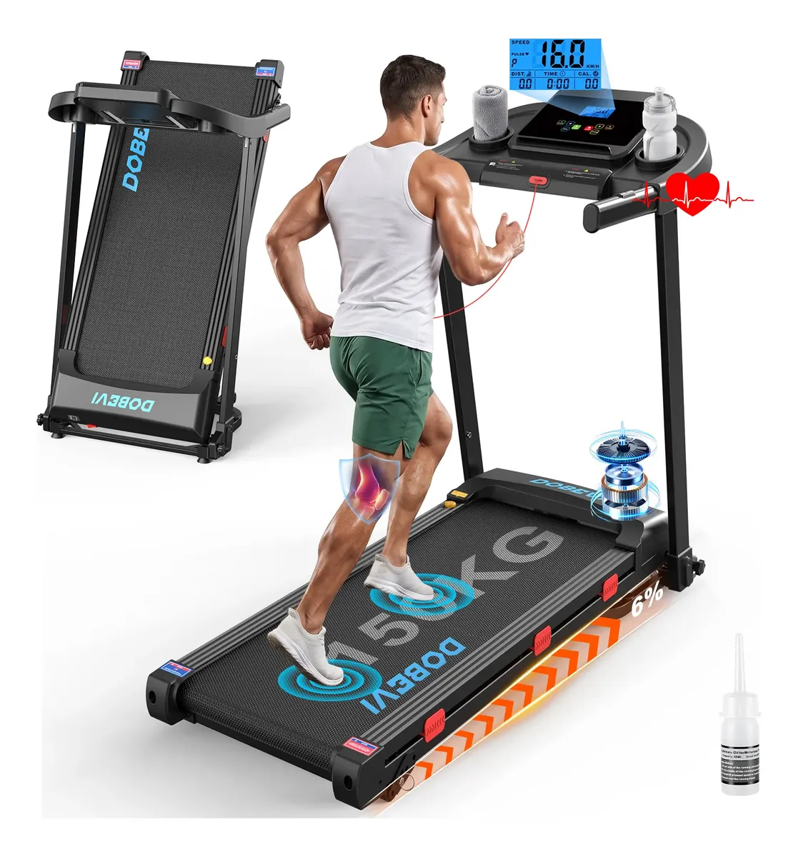 Esteira Elétrica Profissional Para Exercicios 2.5 Hp Dobevi Preto 127v