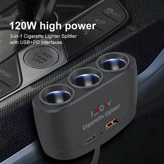Carregador Veicular Hub 12v 3 Tomada Acendedor Carregador Automotivo Adaptador Para Carro Caminhão Carregamento Rápido