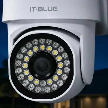 Câmera De Vigilância Ip It-blue Ptz 2mp Full Hd 1080p Com Visão Noturna E Wifi Branco