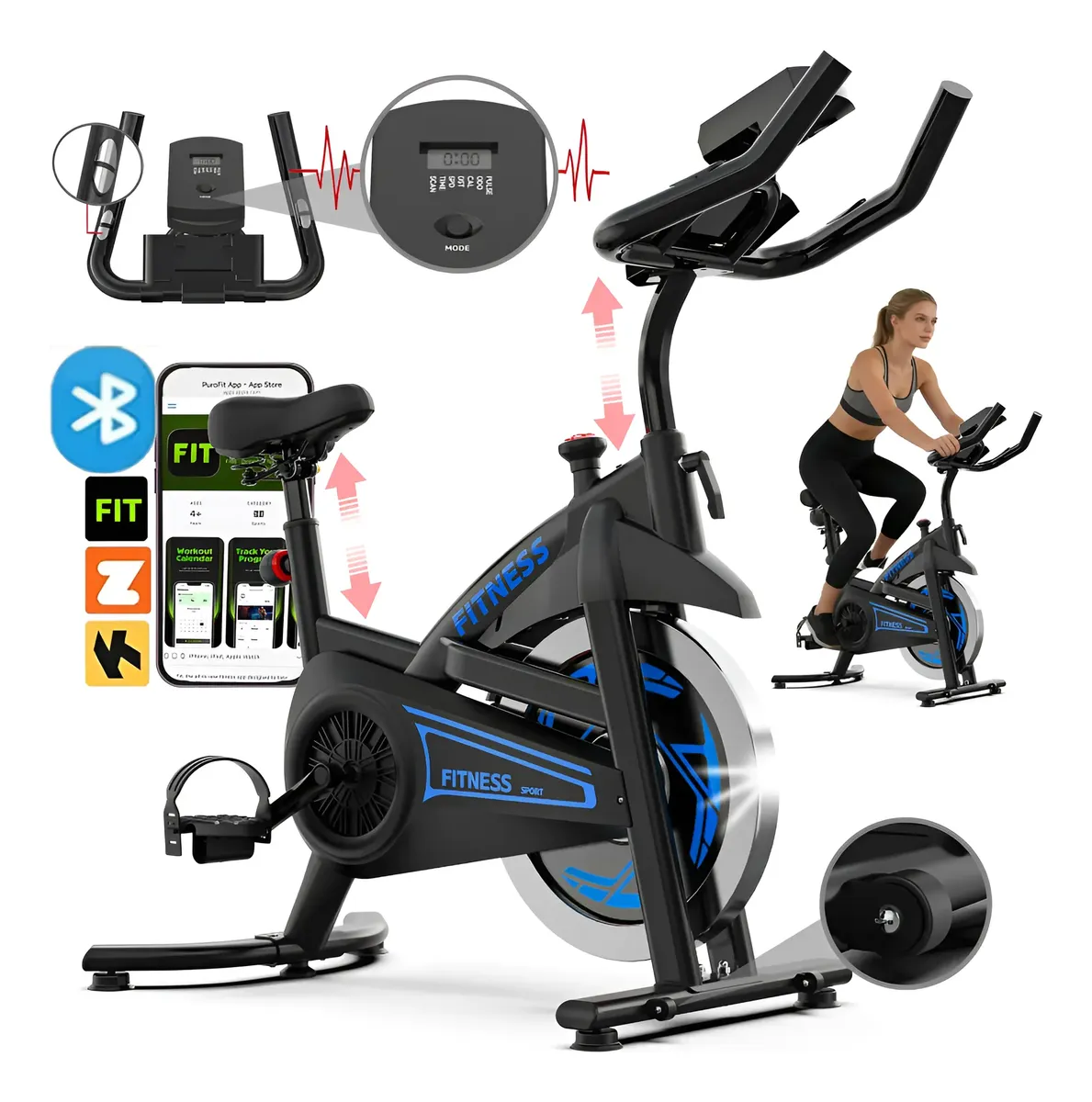 Bicicleta Ergométrica Spinning Inércia 23kg + Bluetooth App