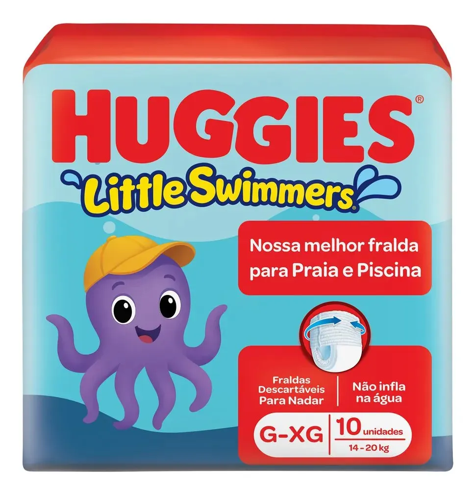 Fraldas Huggies de Piscina Little Swimmers G/XG 10 fraldas