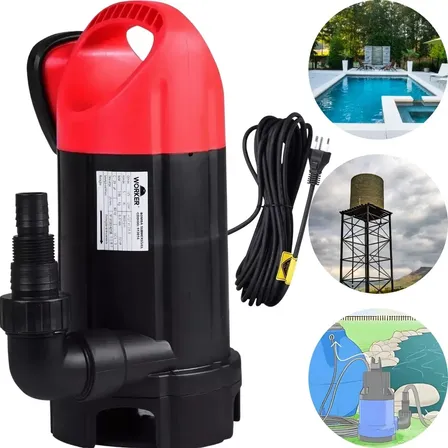 Bomba Submersível 370w Para Água Suja Esgoto 1/2hp Cor Preto