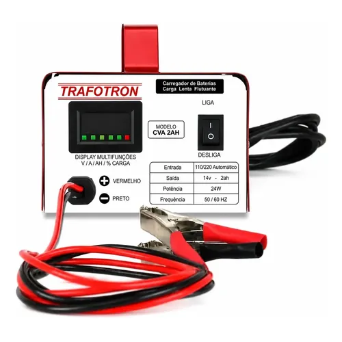 Carregador De Bateria 12v Cva2ah Com Display Multi Funções