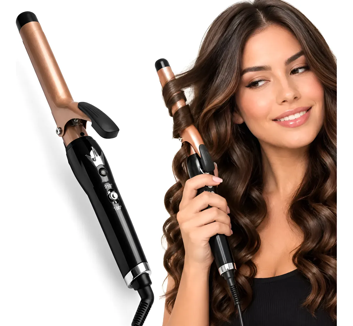 Modelador De Cachos Profissional Ondas Cerâmica Rose Gold 127/220v