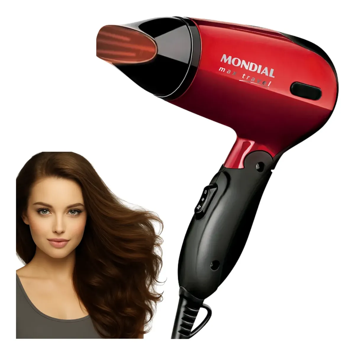 Secador Mondial Sc-10 Bivolt Dobrável Portátil Viagem 1200w Vermelho 127/220v