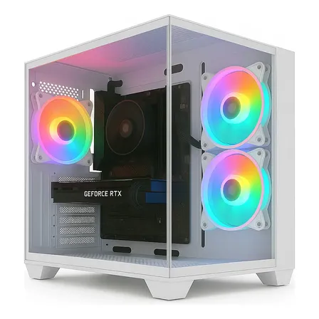 Pc Gamer Skill Aquarium, Amd Ryzen 5 5600gt, 16gb, Radeon Vega 7, Ssd 512gb M.2, Fonte 500w, Branco Ska051 16 Gb