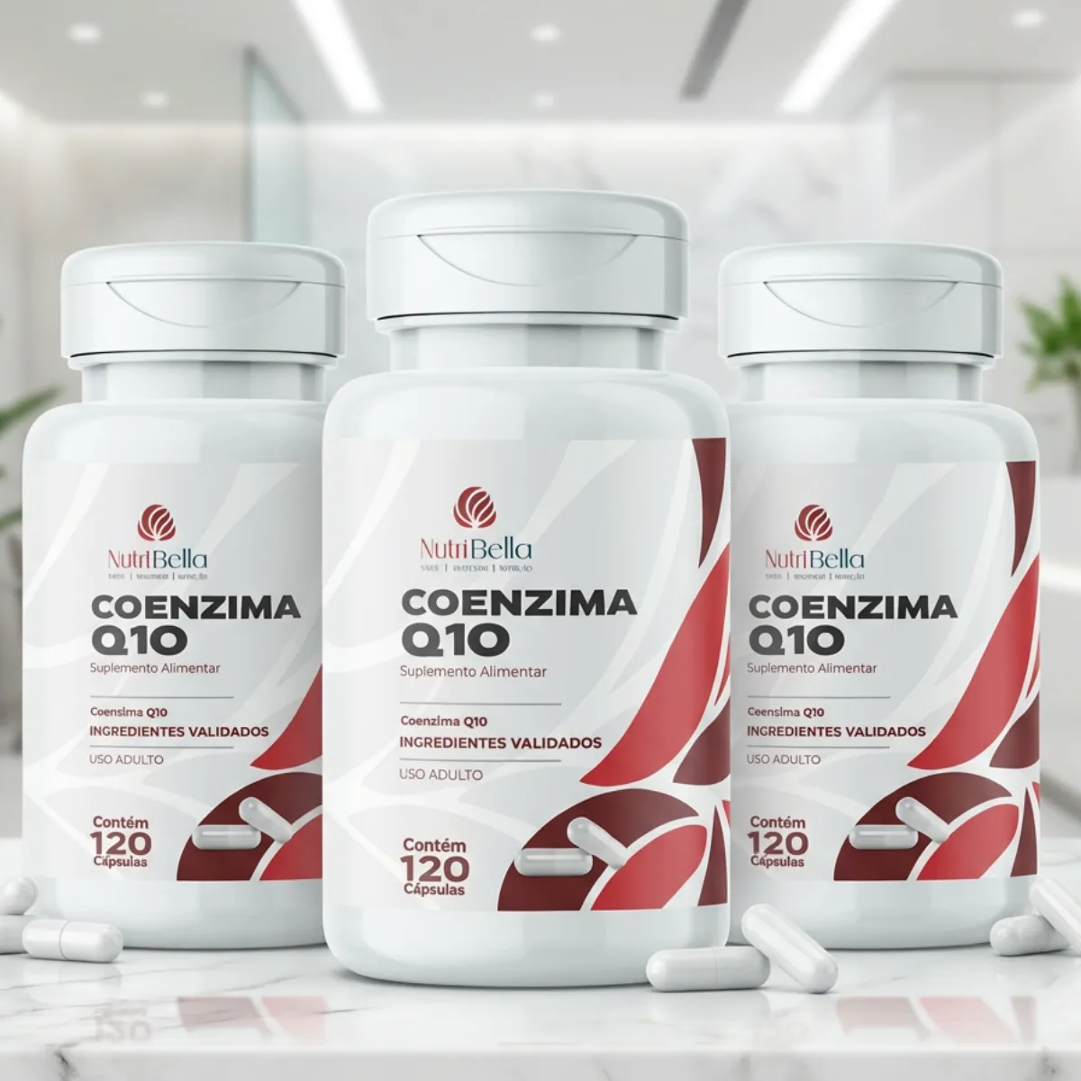 Kit 03 Coenzima Q10 500 Mg 120 Cáp Energia E Antioxidante Sem Sabor