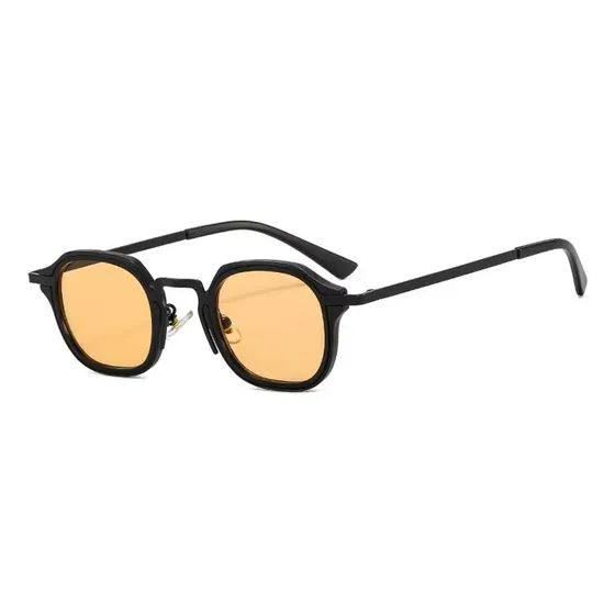 Óculos de Sol Bulier Modas Retro Punk Amarelo e Preto Uv400