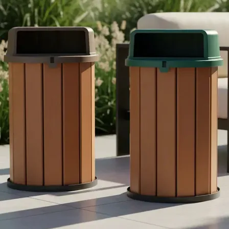 Lixeiras MBS Ecológica Madeira Plástica 100L Coleta Seletivo e Orgânico