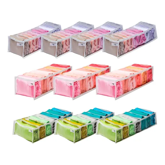 Kit 10 Colmeia Organizadora 4 P + 3 M + 3 G Para Roupas Cor Transparente