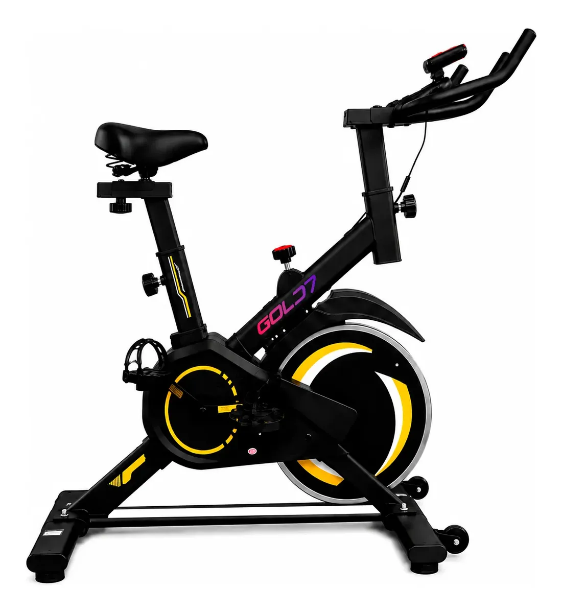 Bicicleta Spinning Ergométrica Com Roda De Inércia De 8kg Preto/amarelo 127/220v