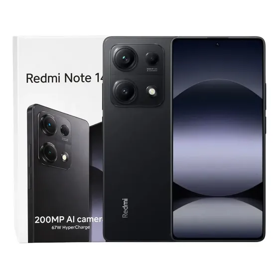 Xiaomi Redmi Note 14s 4G Preto 256gb 8gb Ram global 200mpx NFC Carregamento 67w