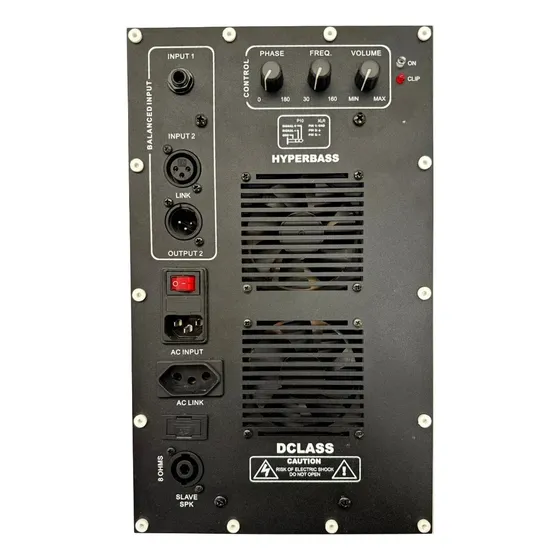 Amplificador Ativador P/ Caixas Sub Graves 1500 Watts Rms Cor Preto Potência de saída RMS 1.5 kW
