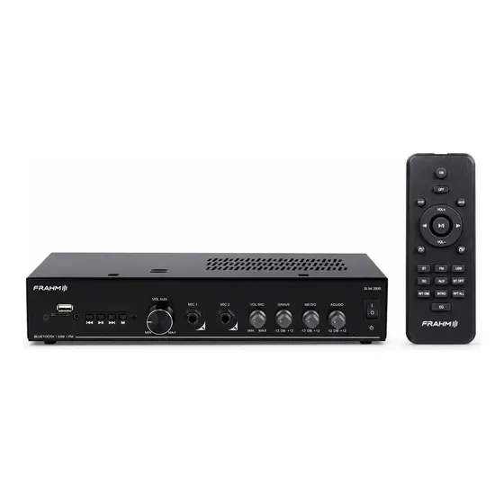Amplificador Receiver Som Ambiente Frahm Slim 2000 G6 Mono Classe AB 120W RMS Bluetooth Bivolt Com Controle Remoto