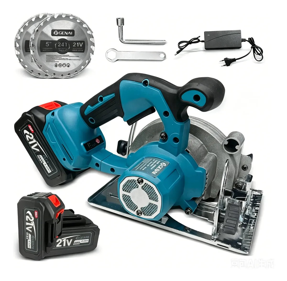 Serra Circular Elétrica Sem Fio Brushless Com 2 Baterias Azul 127/220v 50hz/60hz