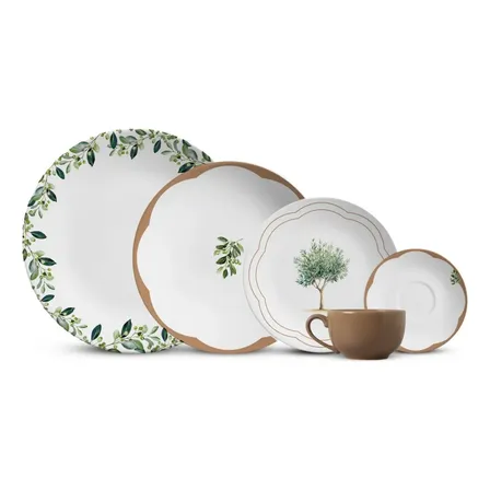 Aparelho De 30 Pcs Oliveira By Aurora Alleanza Estampado Geométrico
