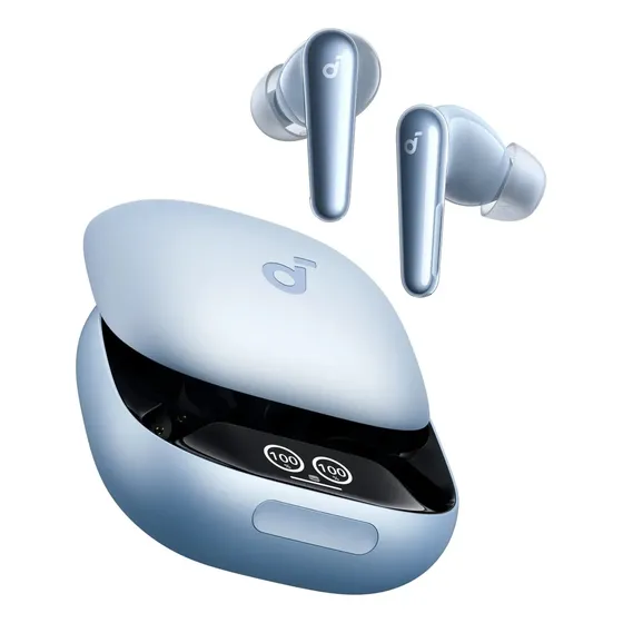 Fone De Ouvido Bluetooth 5.3 Soundcore Liberty 4 Pro Da Anker, Adaptativo Anc 7 Sensores, Carregamento Rápido 2x, Som... Azul-celeste