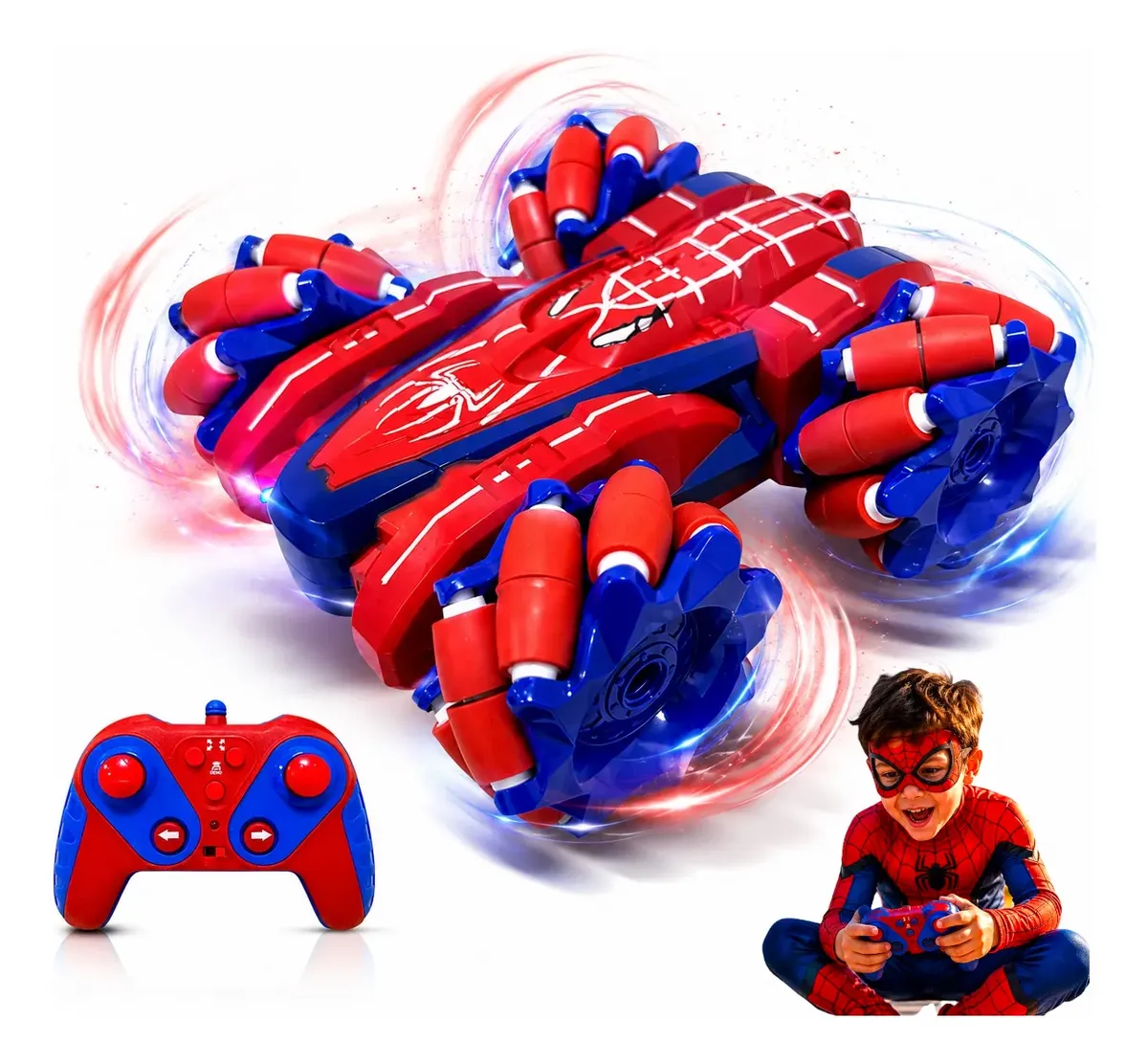 Carrinho Controle Remoto Recarregavel Homem Aranha Drift Vermelho Homem Aranha
