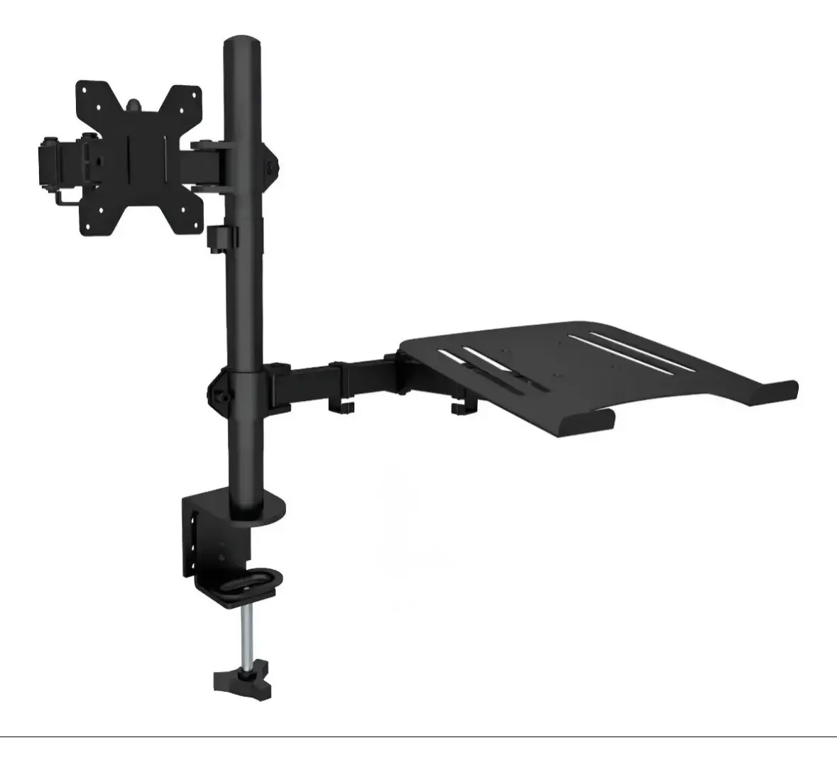 Suporte Duplo Articulado De Mesa Para Monitor E Notebook Preto