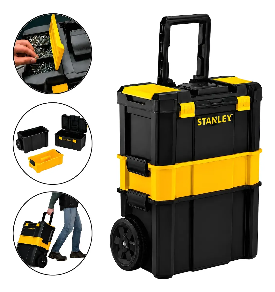 Caixa De Ferramentas De Plástico Stanley Stst18631 Com Rodas Preto