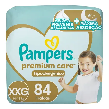 Fralda Pampers Premium Care Tamanho XXG 84 Unidades