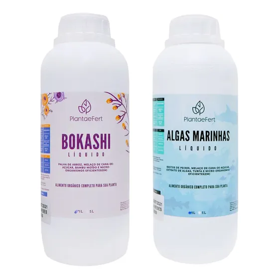 Fertilizante Orgânico Líquido Concentrado 2L Bokashi + Algas Marinhas