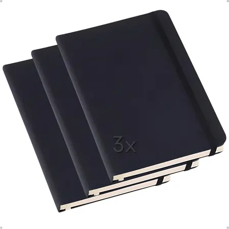 Kit 3 Caderneta Anotação Sketchbook Moleskine Executiva 80 F Com Pauta
