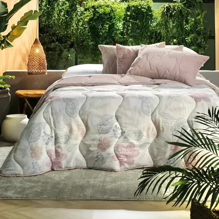 Coberdrom Edredom Grosso Dupla Face Blend Comfort Casal Altenburg Big Flora Floral Florido