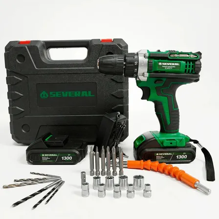 Parafusadeira 21v Recarregavel 2 Baterias 1300mah Profissional Several Frequência 60 Hz Pholex Verde 127/220v