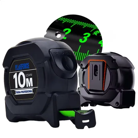 Trena 10m Fita Métrica Fluorescente Profissional Aço Com Trava Automática Autotrava 25mm Marca Blueforce